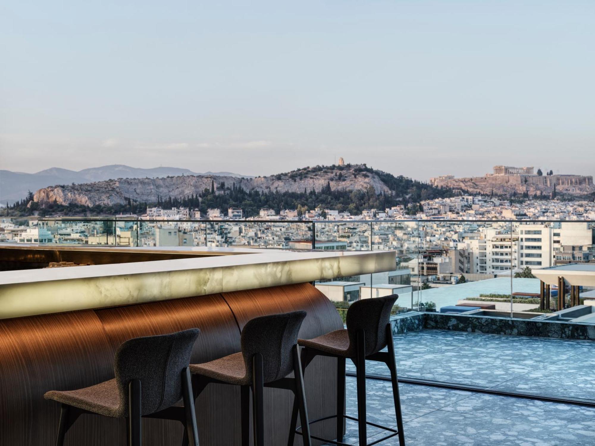 Hotel Grand Hyatt Atene Esterno foto View from the bar