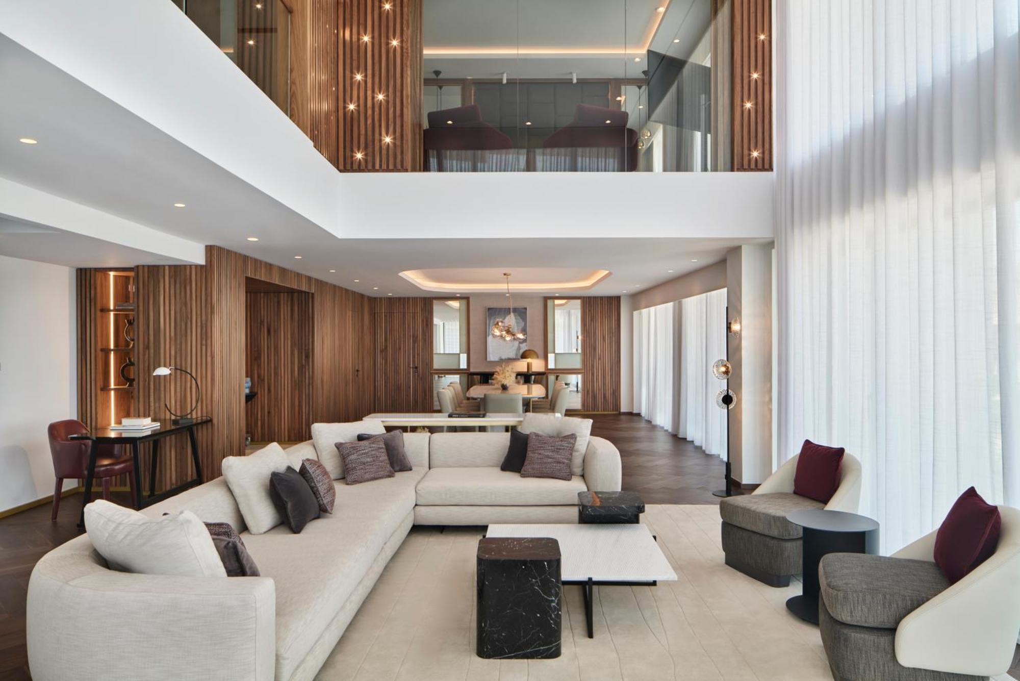 Hotel Grand Hyatt Atene Esterno foto The living room of a duplex suite